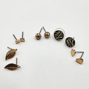 Y2k Mixed Lot Small Statement Stud Earrings Sizes Vary Gold and Silver Tone